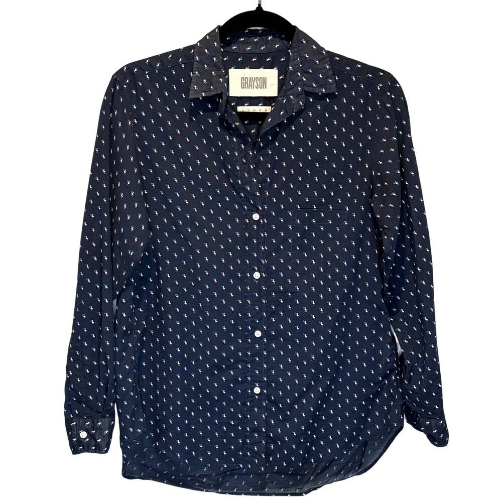 Grayson The Hero Novelty Mini Pelican Print Button Down Shirt - size 01 (XS)